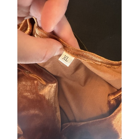 Orange Velvet Dress Women's Cocktail Party Dress Fall Winter Babydoll Fit Flare - Picture 8 of 9